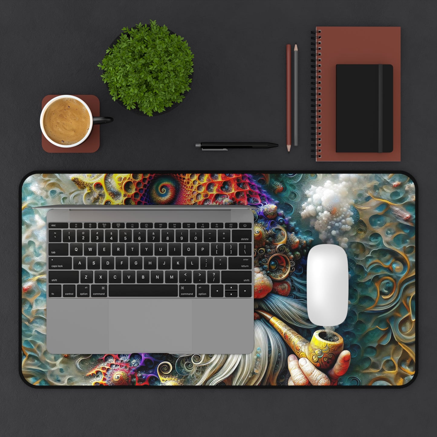 Eldon the Fractal-Kissed Gnome Desk Mat