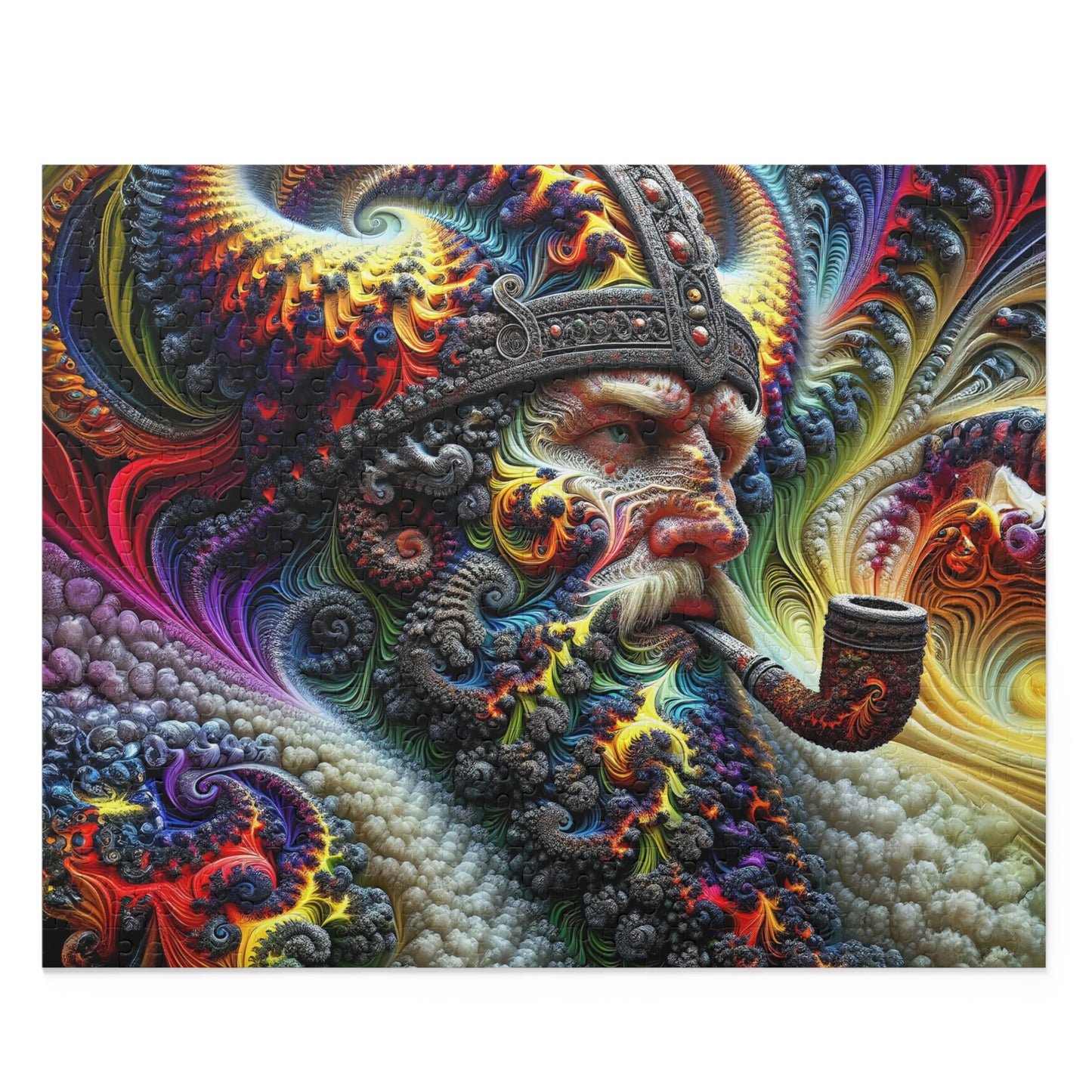 Fractal Sovereignty: The Viking King's Cosmic Reverie Puzzle (120, 252, 500-Piece)