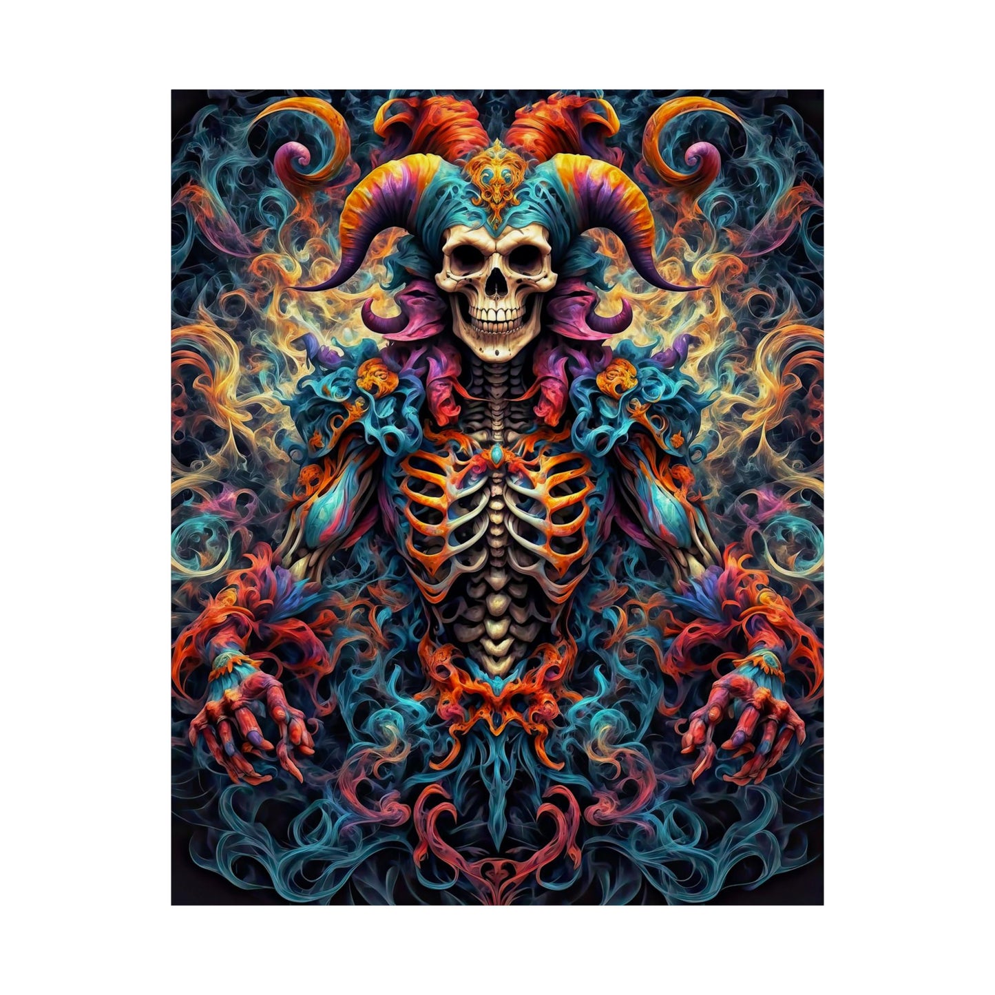 Veil of Shadows: Dark Jester's Mandala Matte Vertical Posters