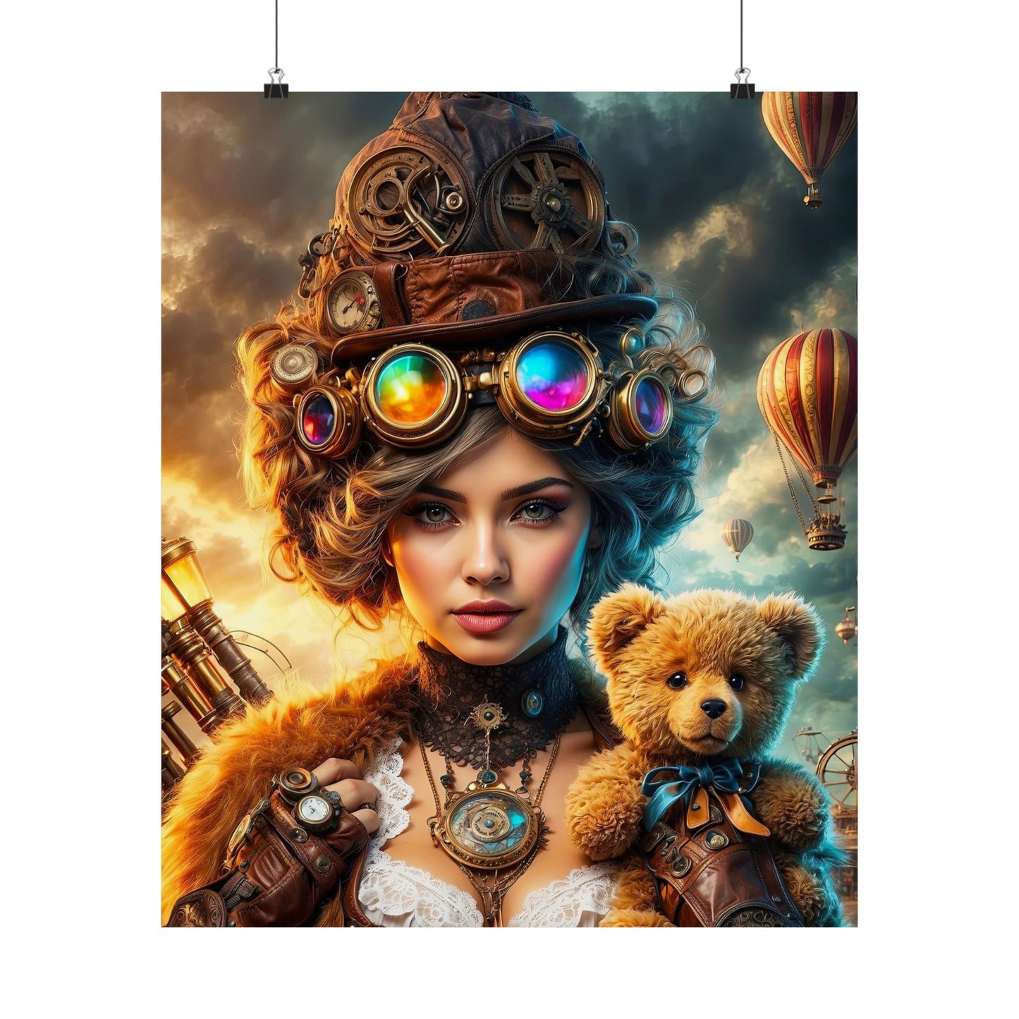 Steampunk Reverie: A Carnival of Dreams Matte Vertical Posters