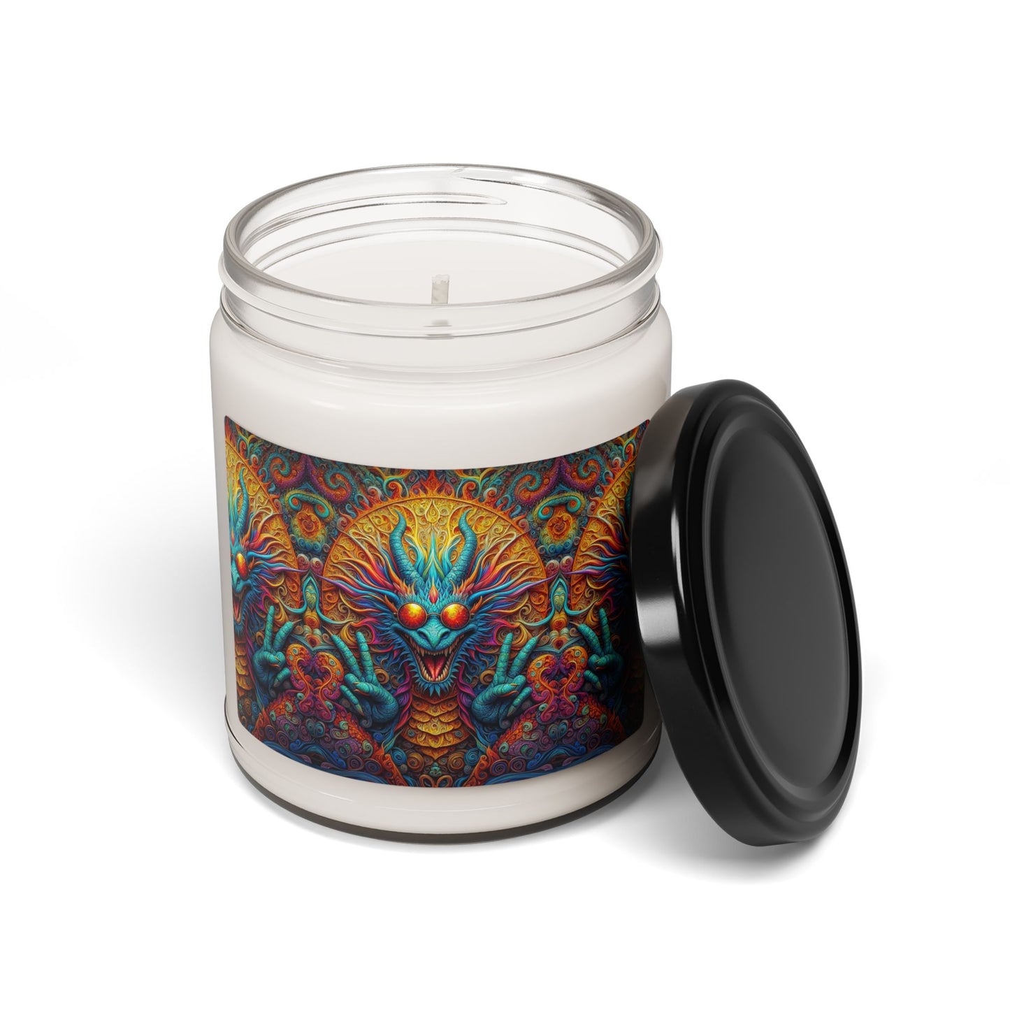 Tranquil Flames: PEACE Hippy Dragon Scented Soy Candle, 9oz