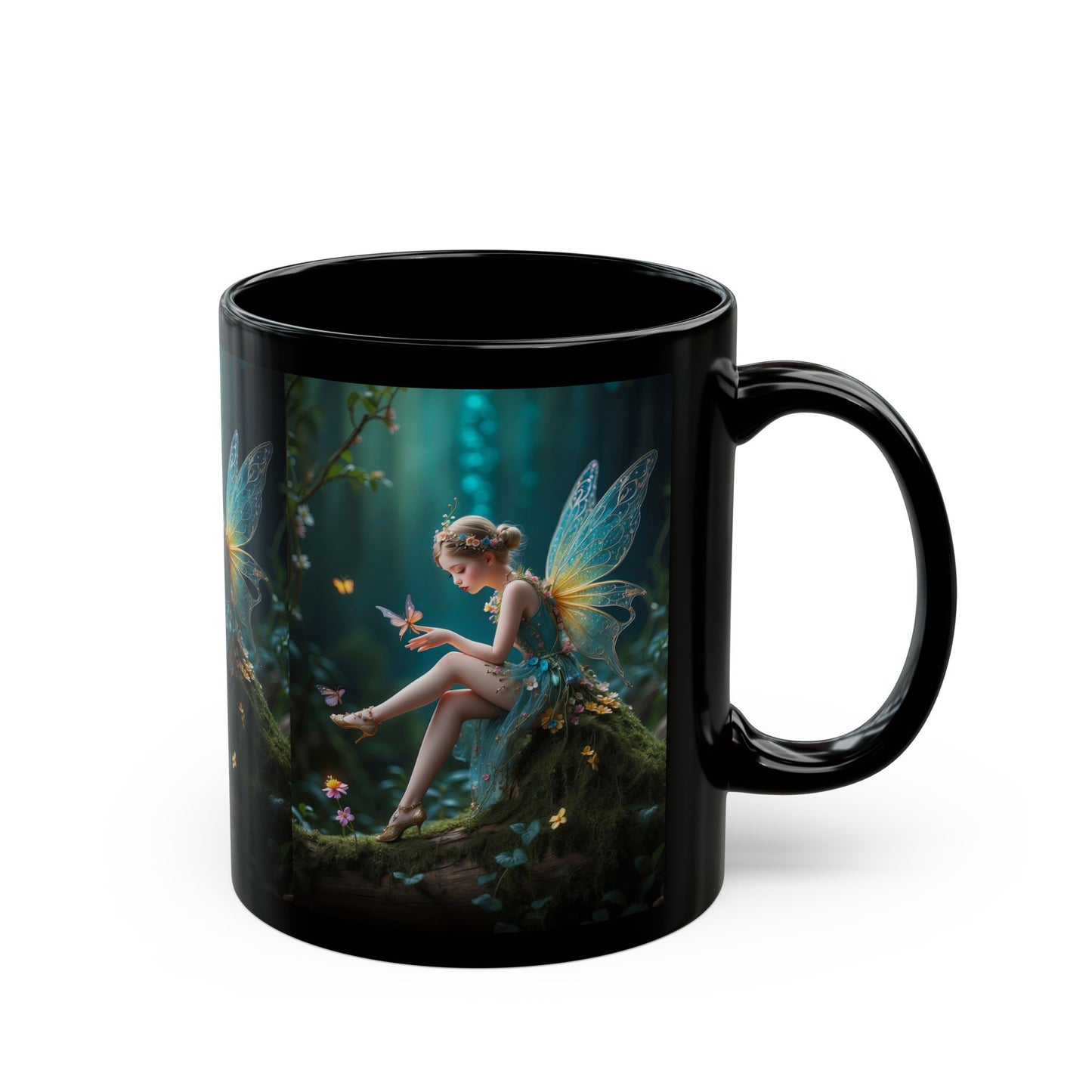 Whispers of the Enchanted Glen Black Mug (11oz, 15oz)