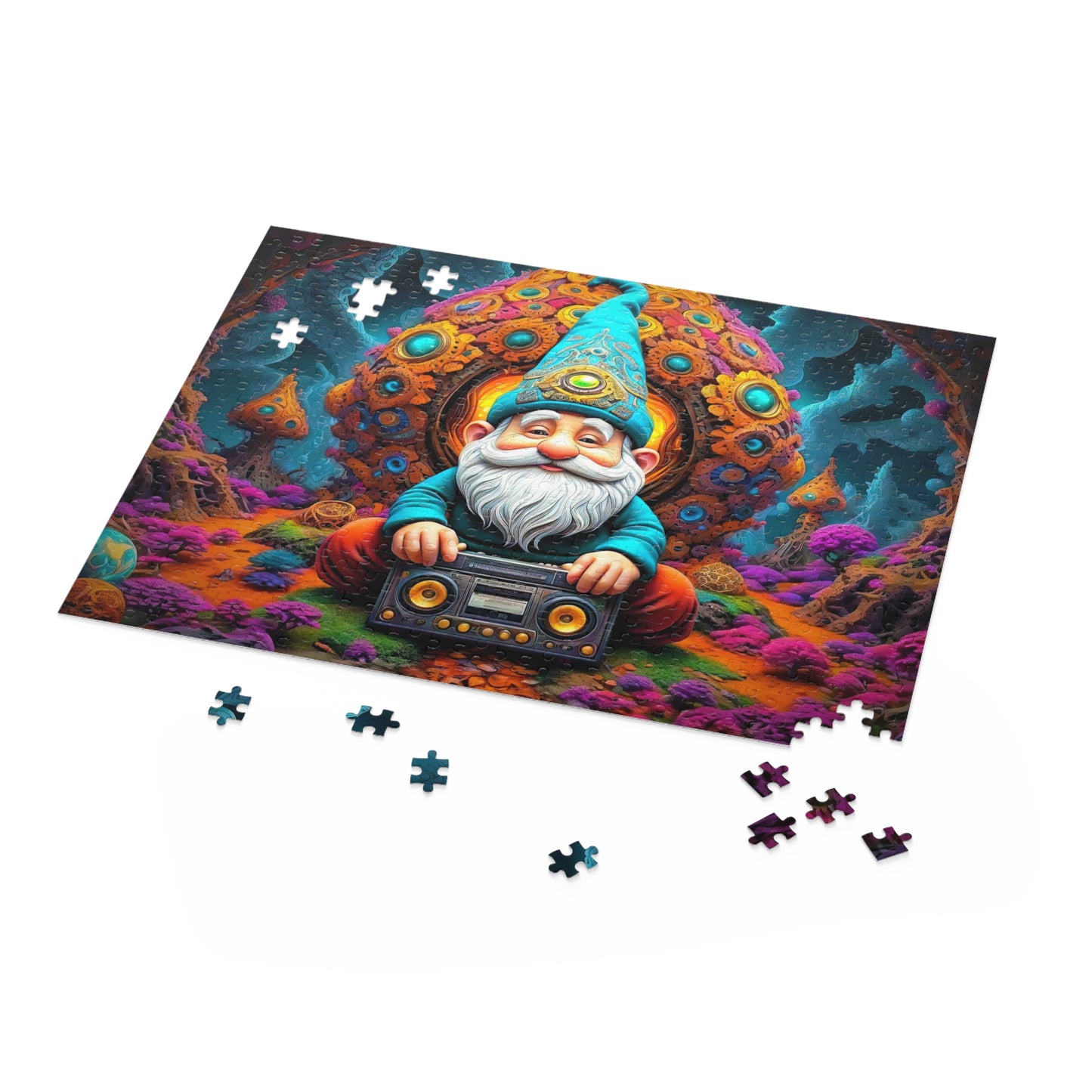 Harmony in Fractalia: The Gnome's Melodic Retreat Puzzle (120, 252, 500-Piece)