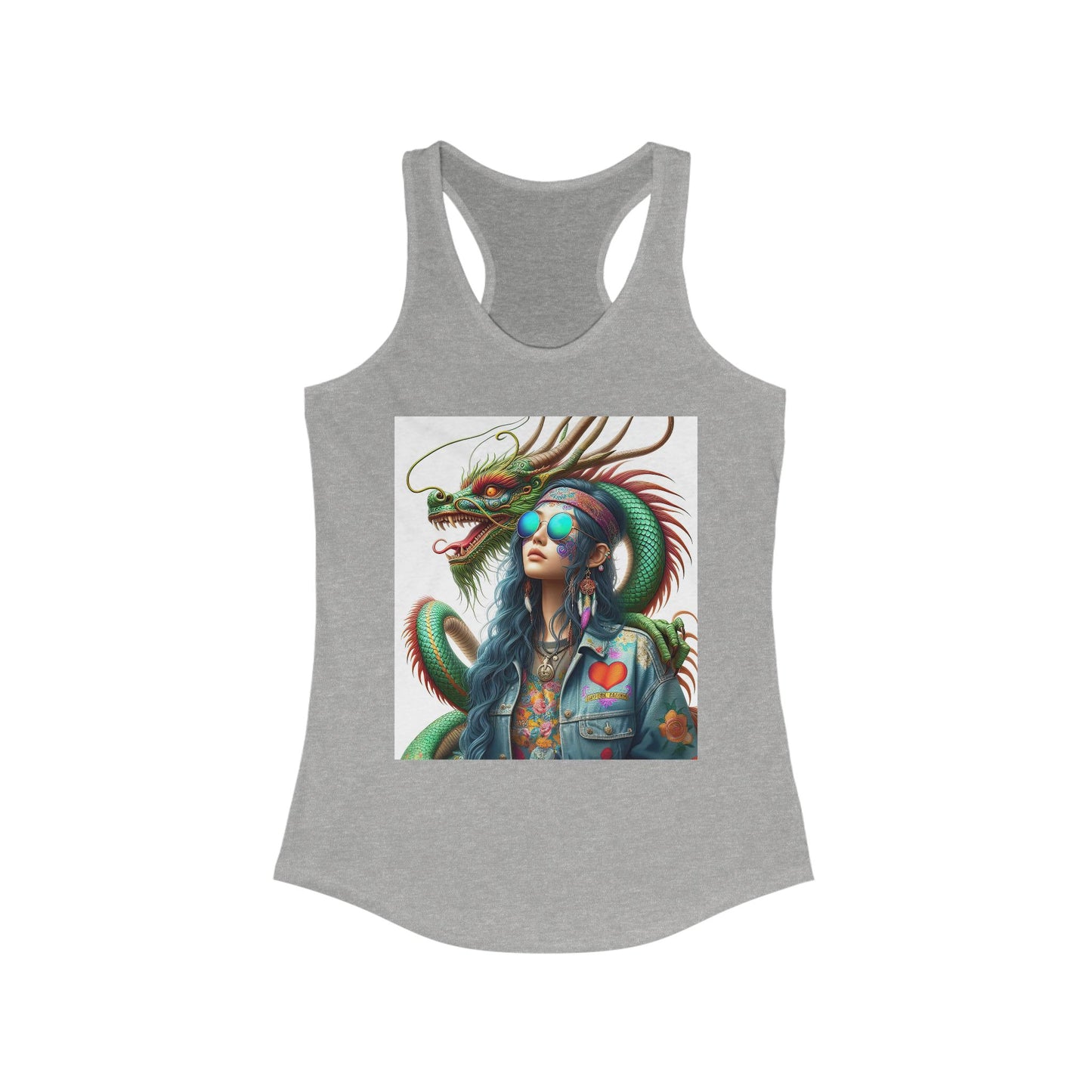 Dragon & Hippie Harmony  Women's Ideal Racerback Tank