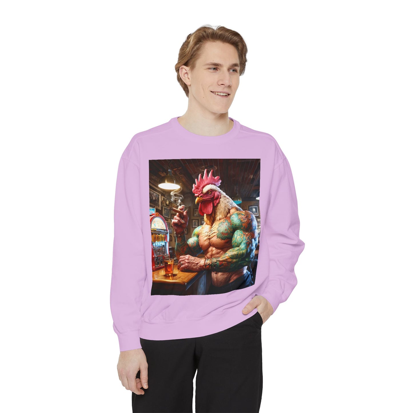 Ink & Feathers: The Ballad of Rocky Rooster Unisex Garment-Dyed Sweatshirt