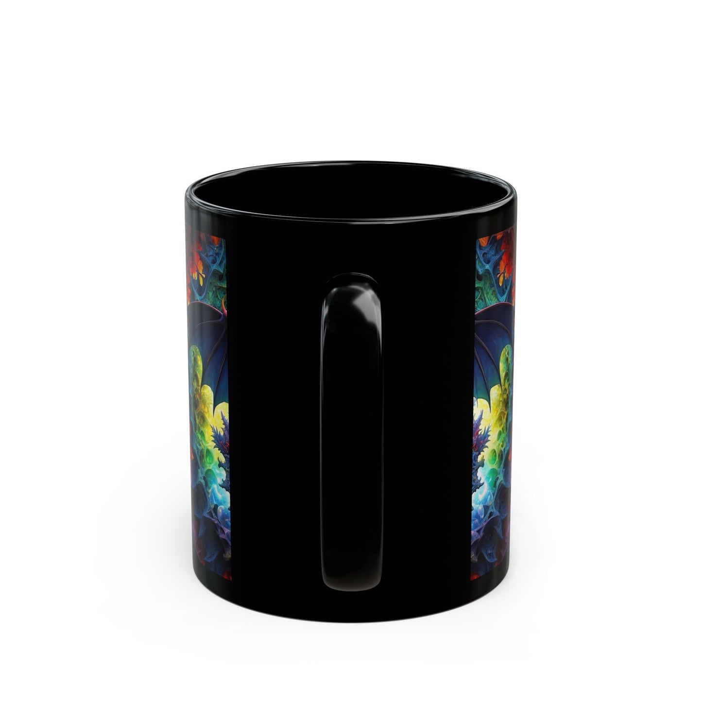 The Fractal Dragon Guardian 11oz Black Mug