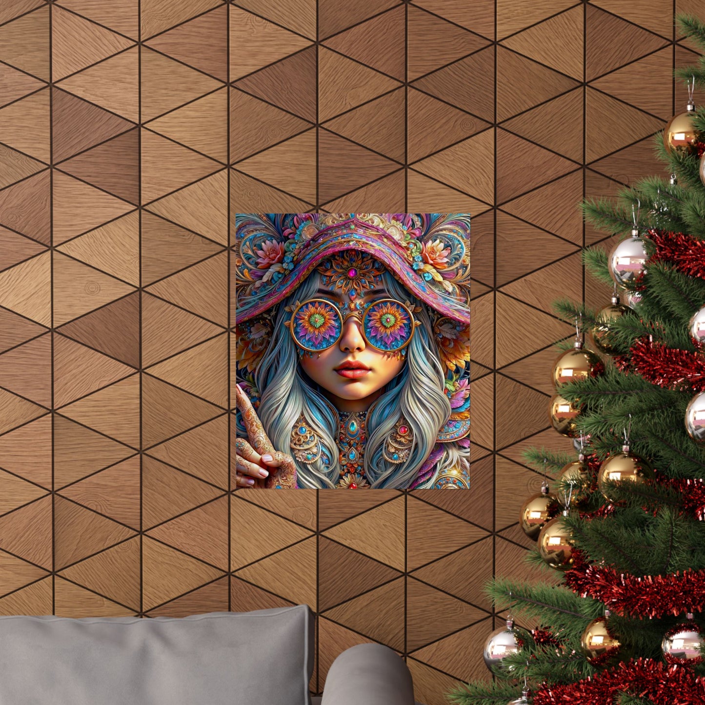 Enchanting Elegance: The Gnome Princess in Mandala Majesty Matte Vertical Posters