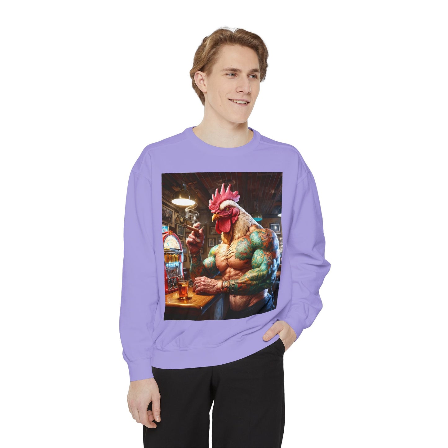 Ink & Feathers: The Ballad of Rocky Rooster Unisex Garment-Dyed Sweatshirt