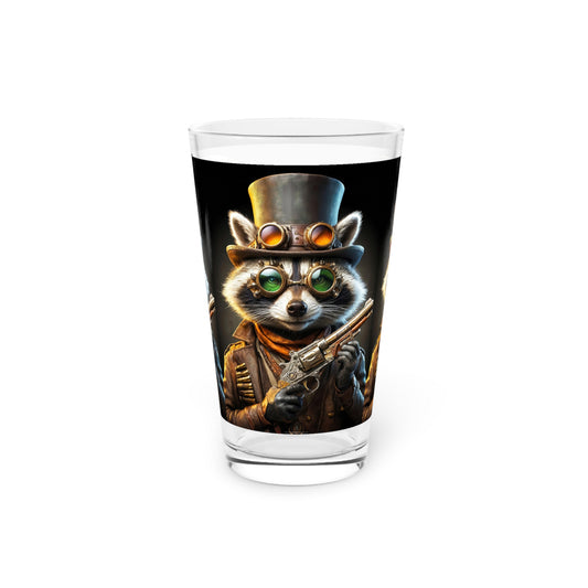 Steam Raccoon Pint Glass, 16oz