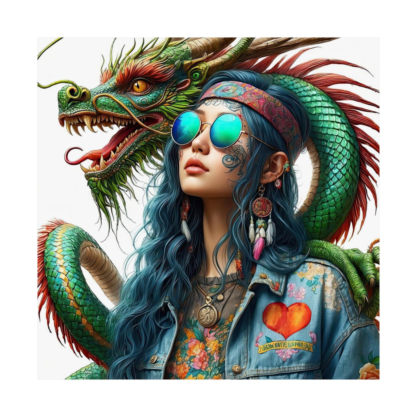 Dragon & Hippie Harmony Matte Vertical Posters