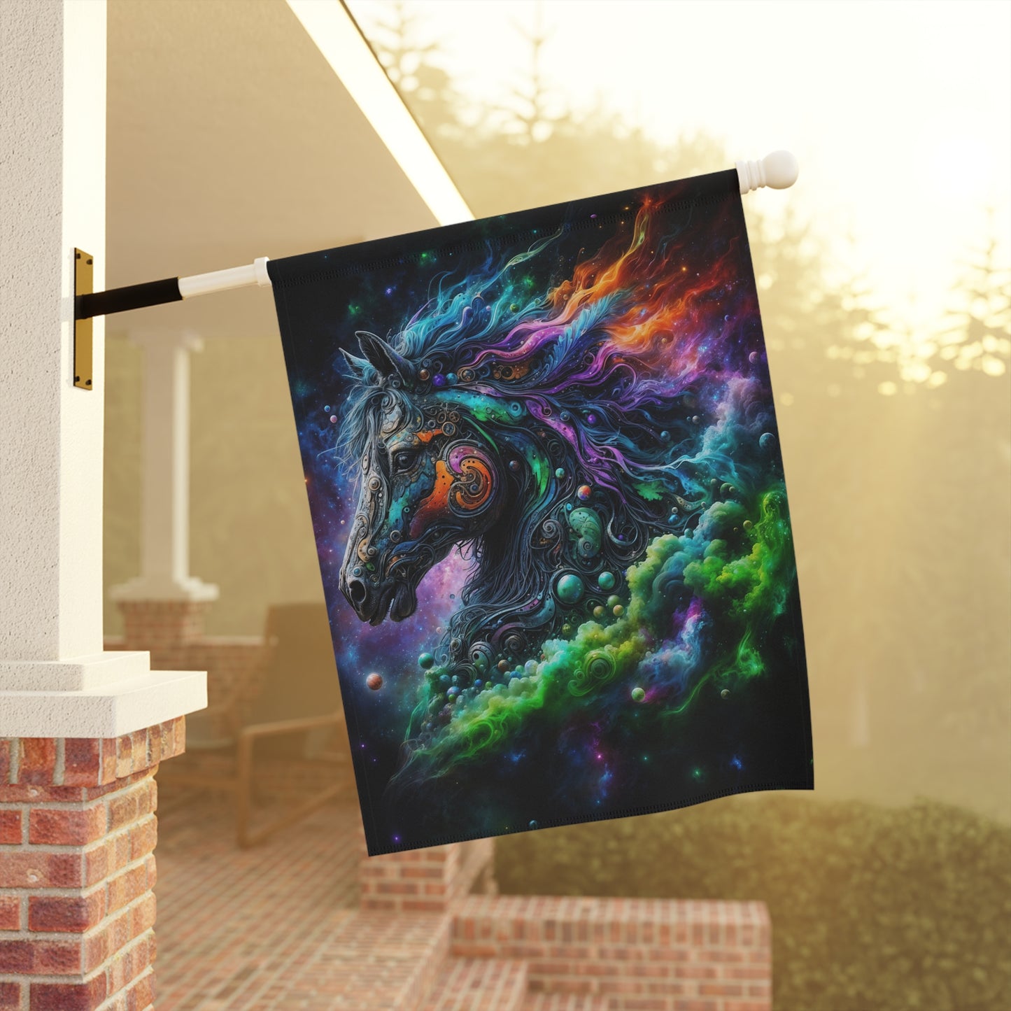 The Celestial Stallion and the Cosmic Realm Garden & House Banner