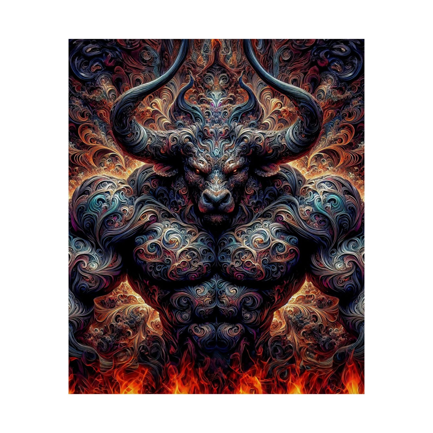 Pyrothrax's Ascension: A Majestic Fantasy Art Matte Vertical Posters