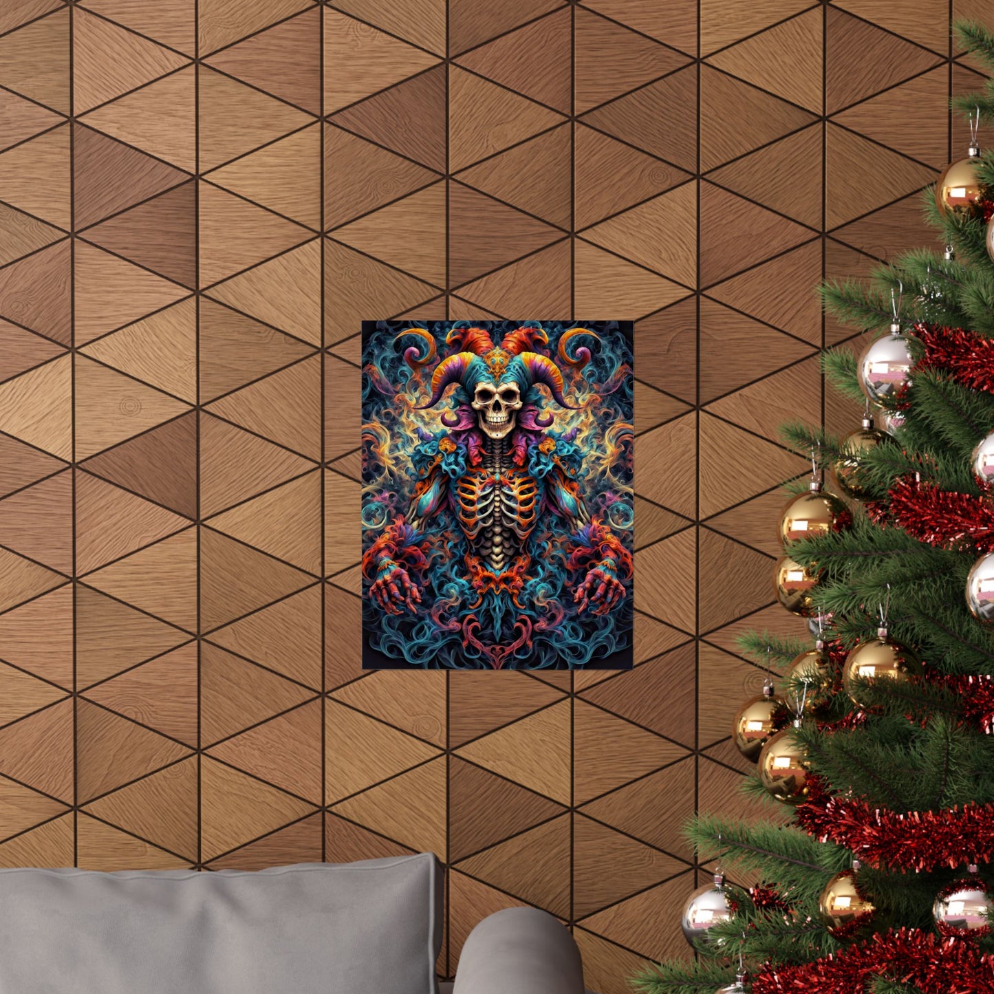 Veil of Shadows: Dark Jester's Mandala Matte Vertical Posters