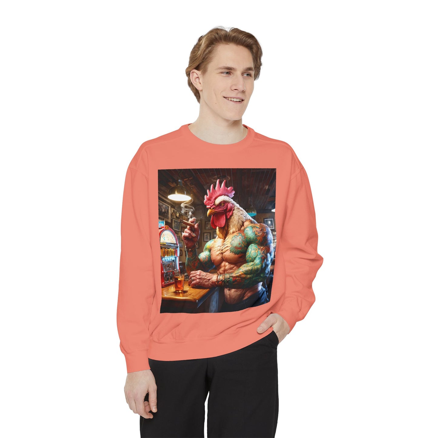 Ink & Feathers: The Ballad of Rocky Rooster Unisex Garment-Dyed Sweatshirt