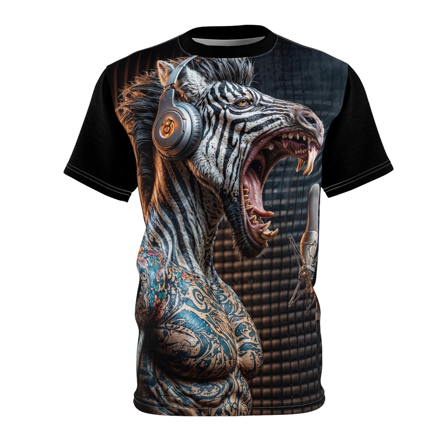 Inked Melodies: The Zebracoustic Experience Unisex Cut & Sew Tee (AOP)