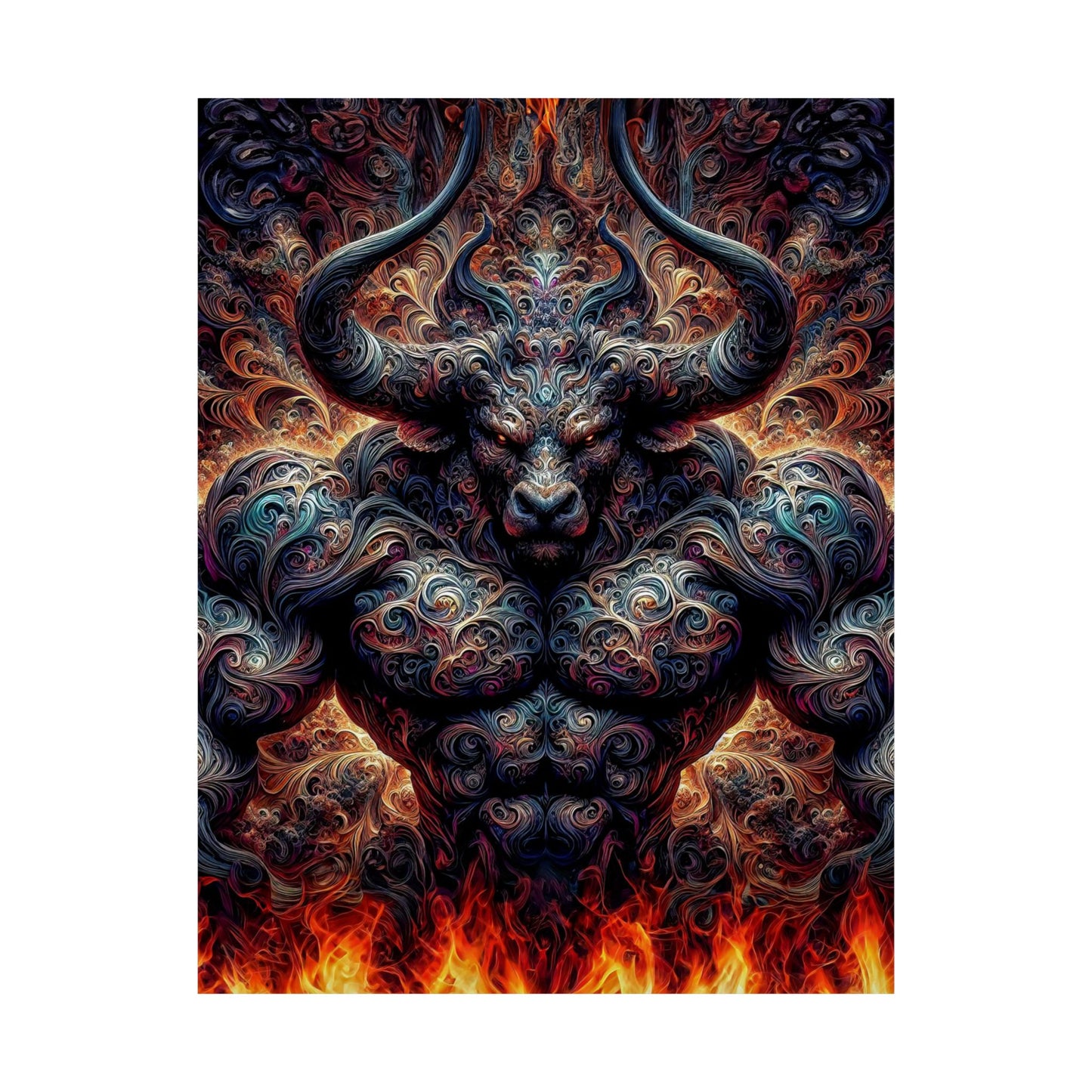 Pyrothrax's Ascension: A Majestic Fantasy Art Matte Vertical Posters