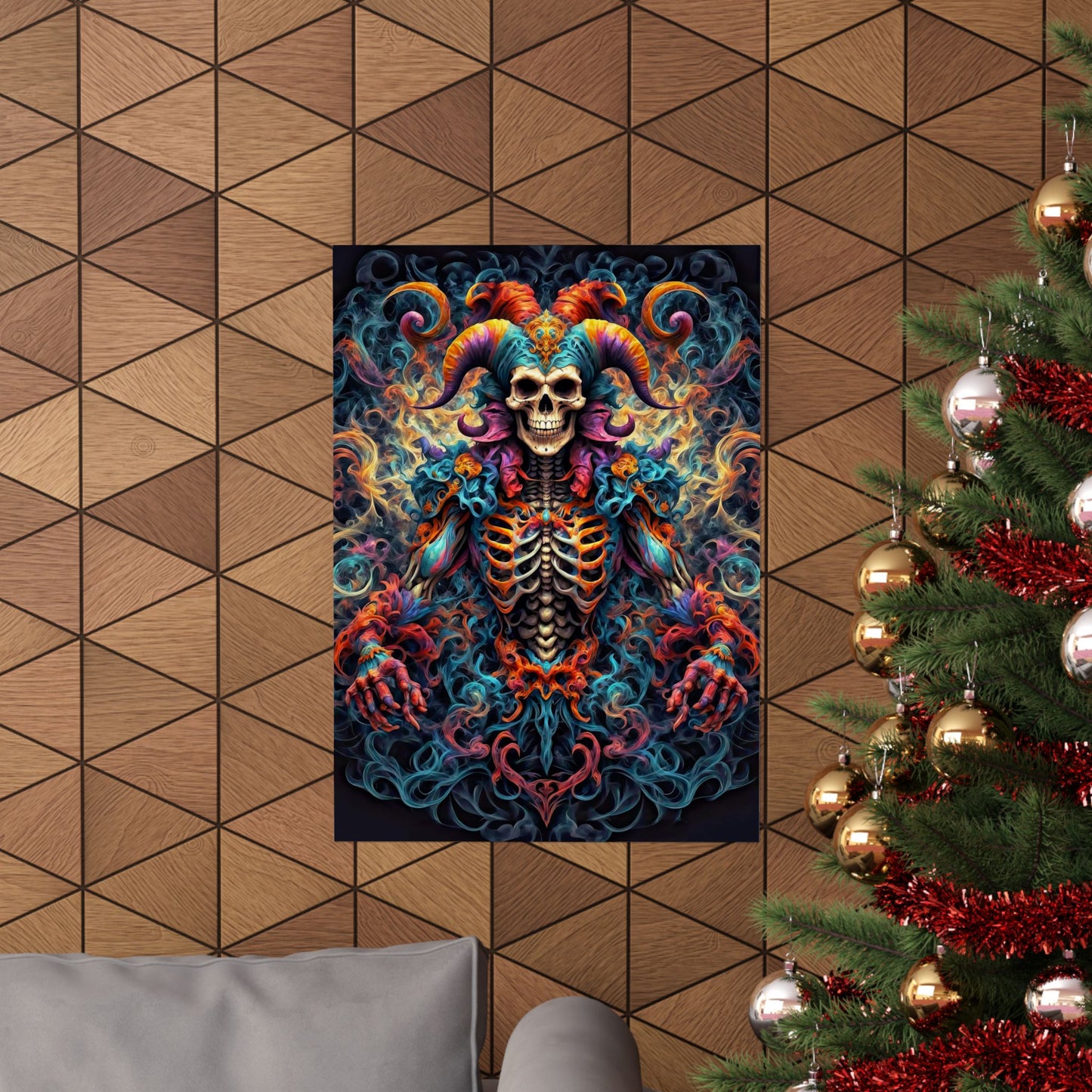 Veil of Shadows: Dark Jester's Mandala Matte Vertical Posters