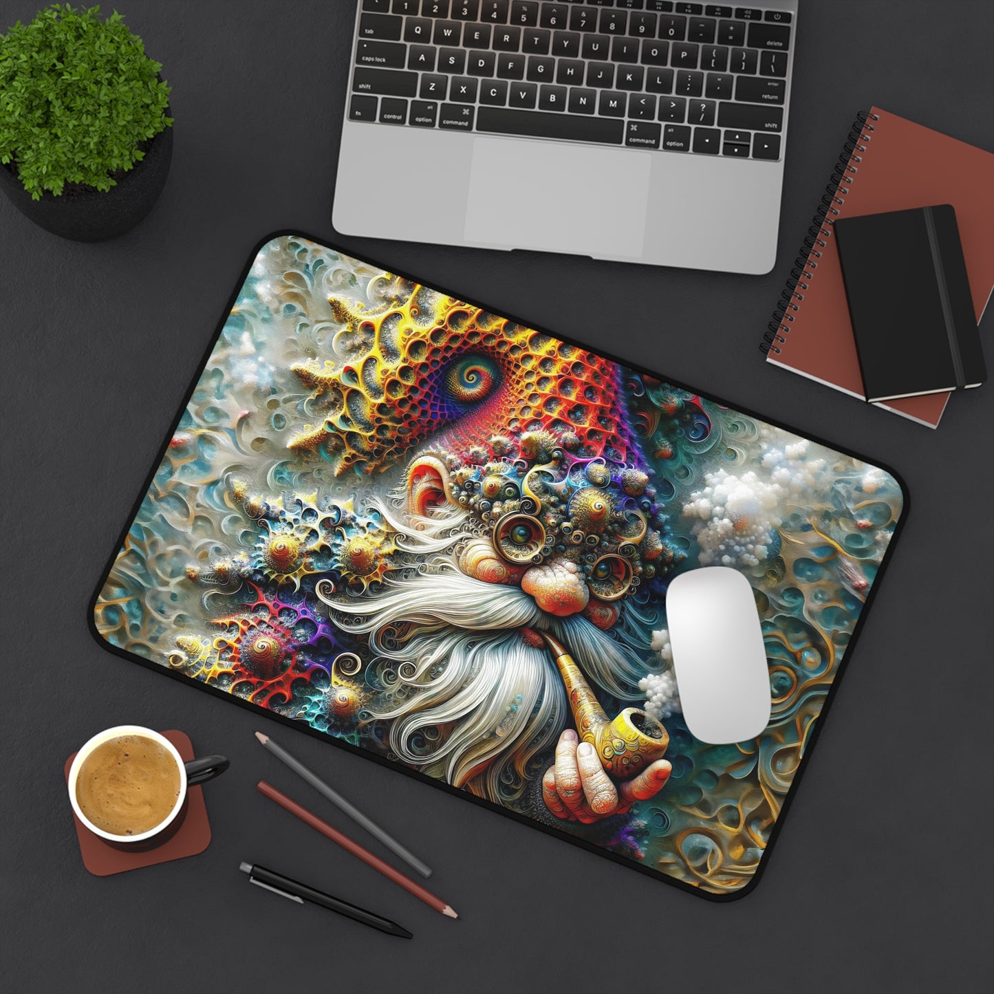 Eldon the Fractal-Kissed Gnome Desk Mat