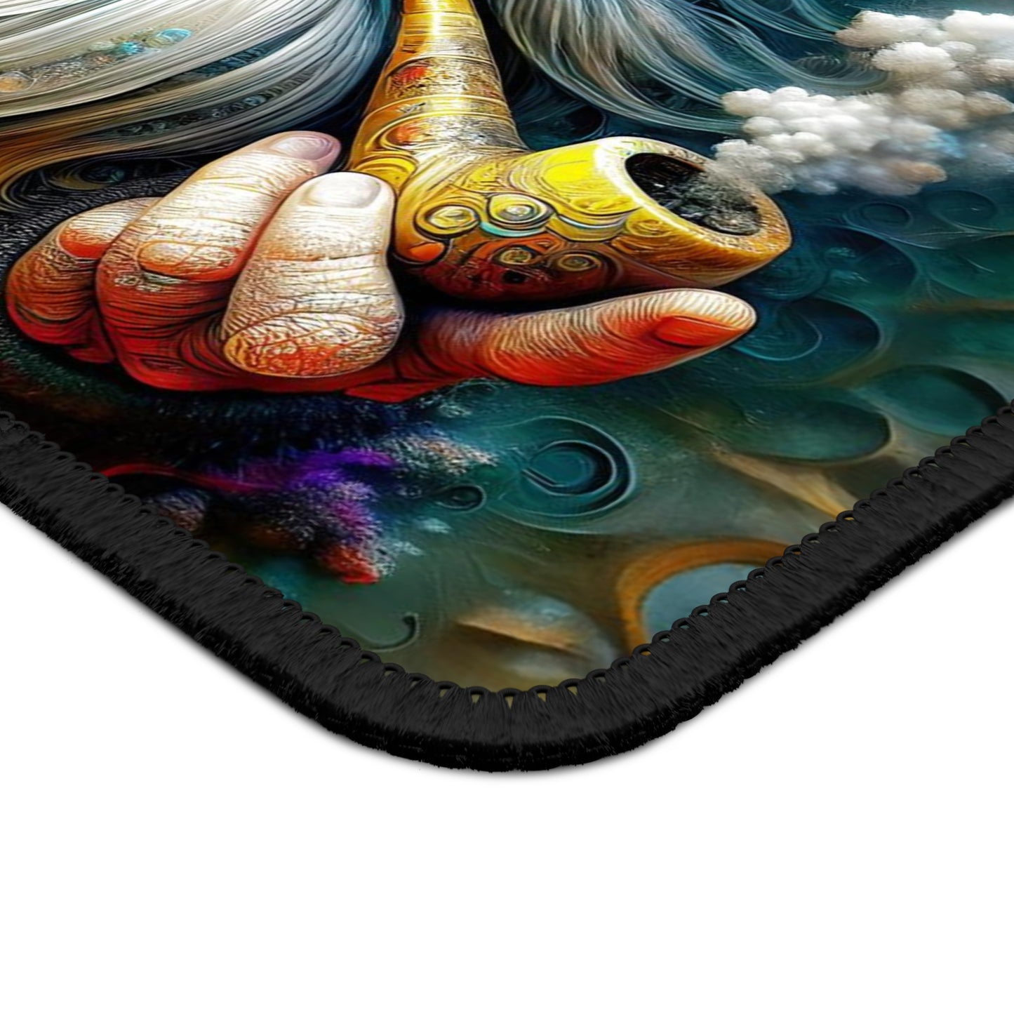 Whispers of the Sylvan Cosmos: Eldon, the Fractal-Kissed Gnome Gaming Mouse Pad