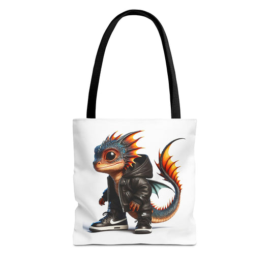 Scales and Sneakers: Bloomtail the Baby Dragon Tote Bag (AOP)