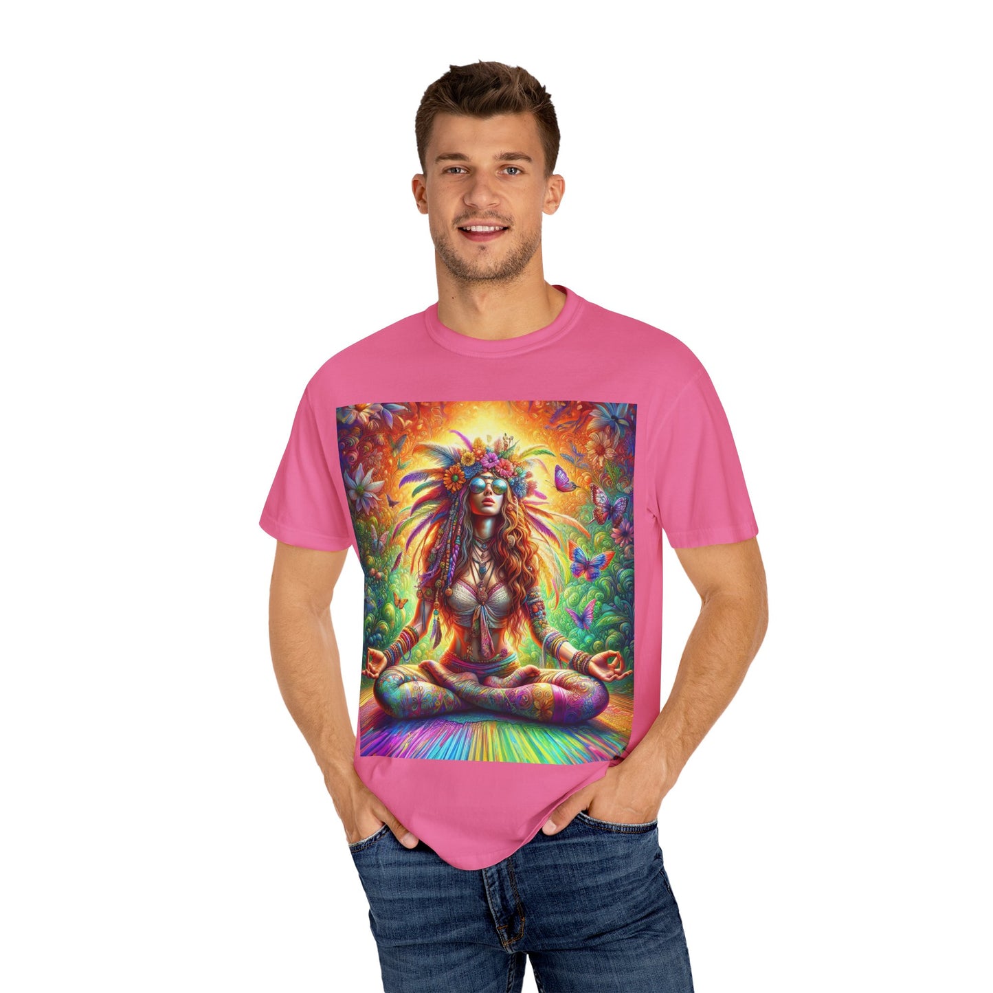 Mystical Meditation: A Journey Within Unisex Garment-Dyed T-shirt