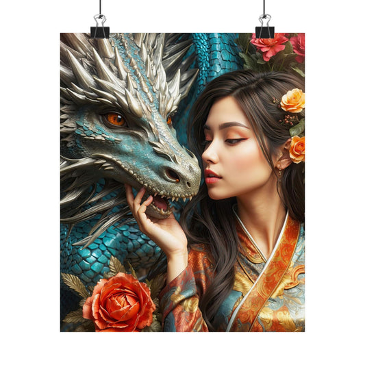 Dragon's Embrace Matte Vertical Posters