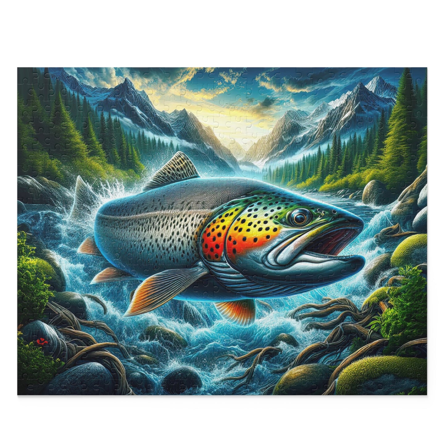 Wild Wonder: Salmon Splash Puzzle Collection Puzzle (120, 252, 500-Piece)