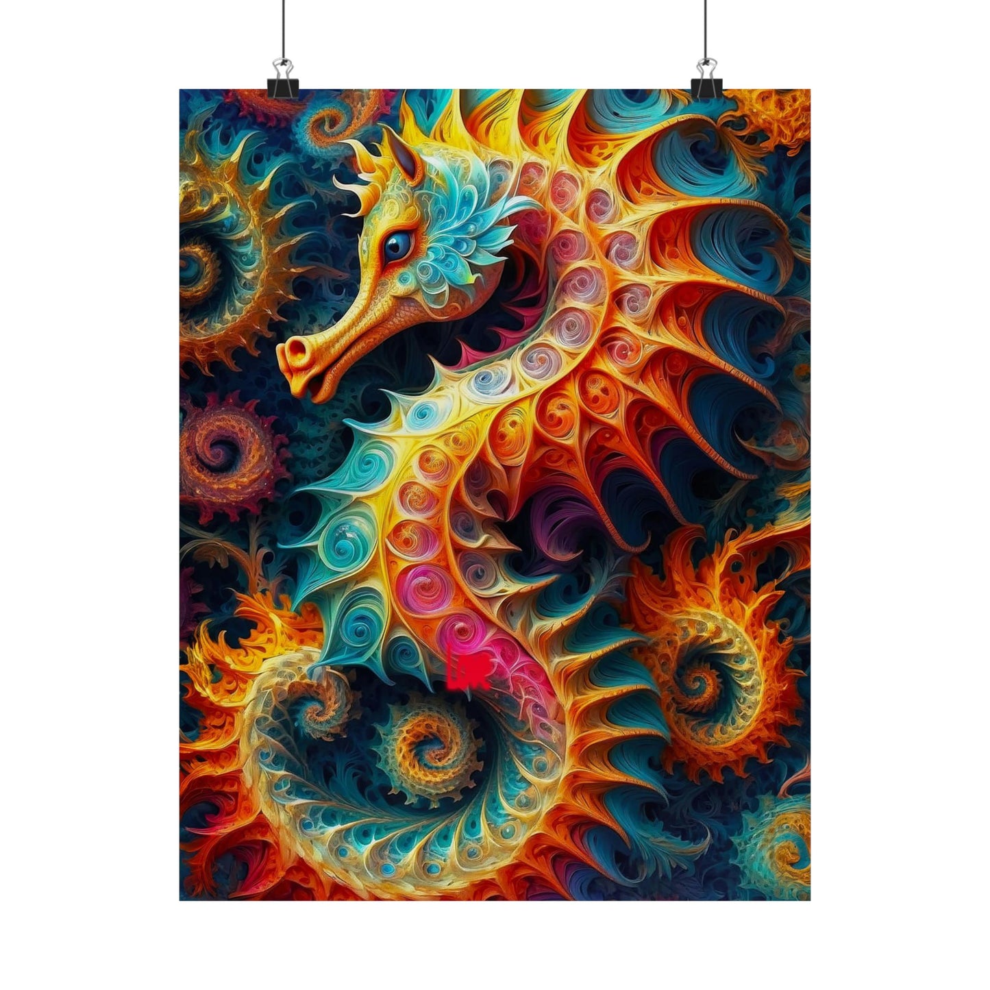 Ethereal Seahorse Reverie Matte Vertical Posters