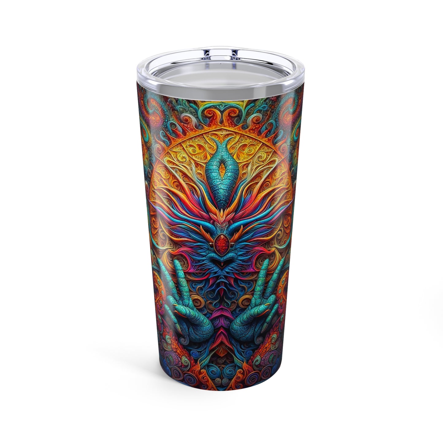 Sip in Serenity: PEACE Hippy Dragon Tumbler 20oz