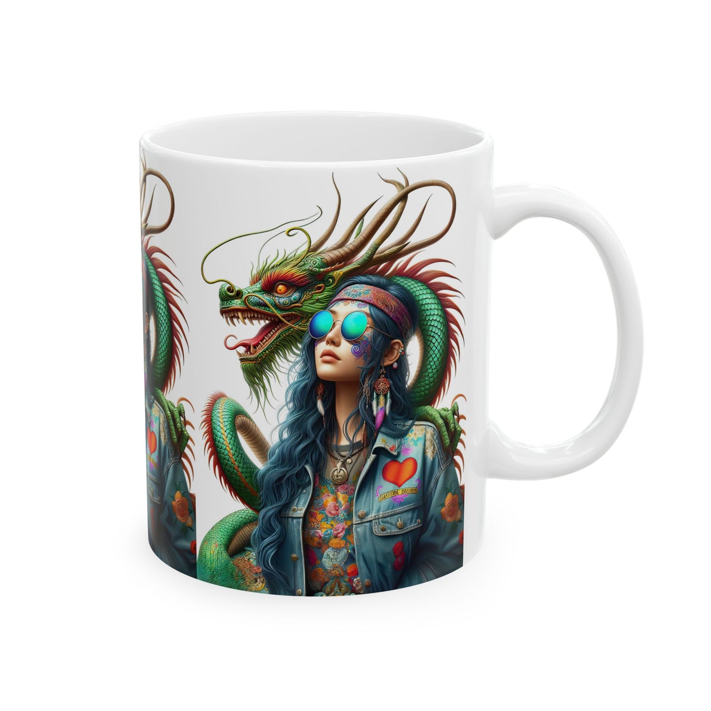 Dragon & Hippie Harmony Ceramic Mug 11oz