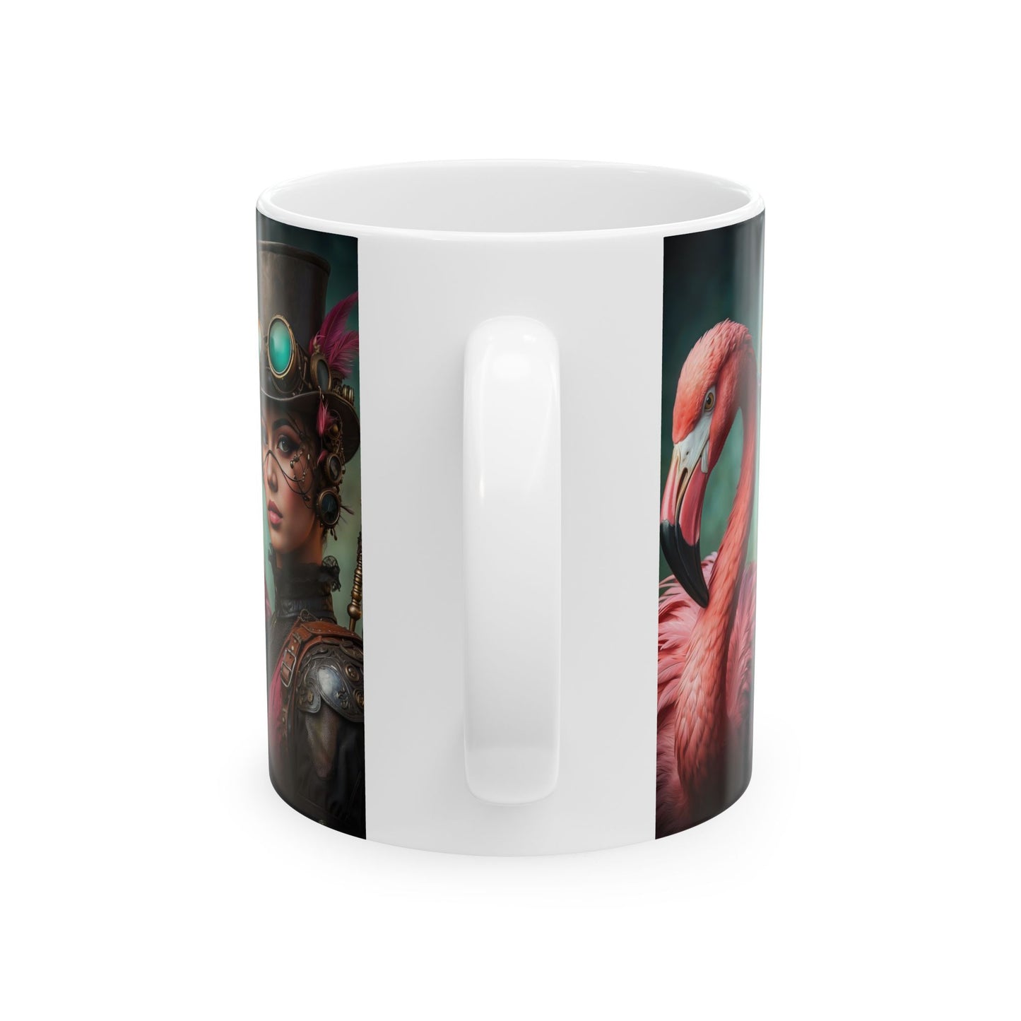 Morning Elegance Flamingo Steampunk Bliss Ceramic Mug 11oz