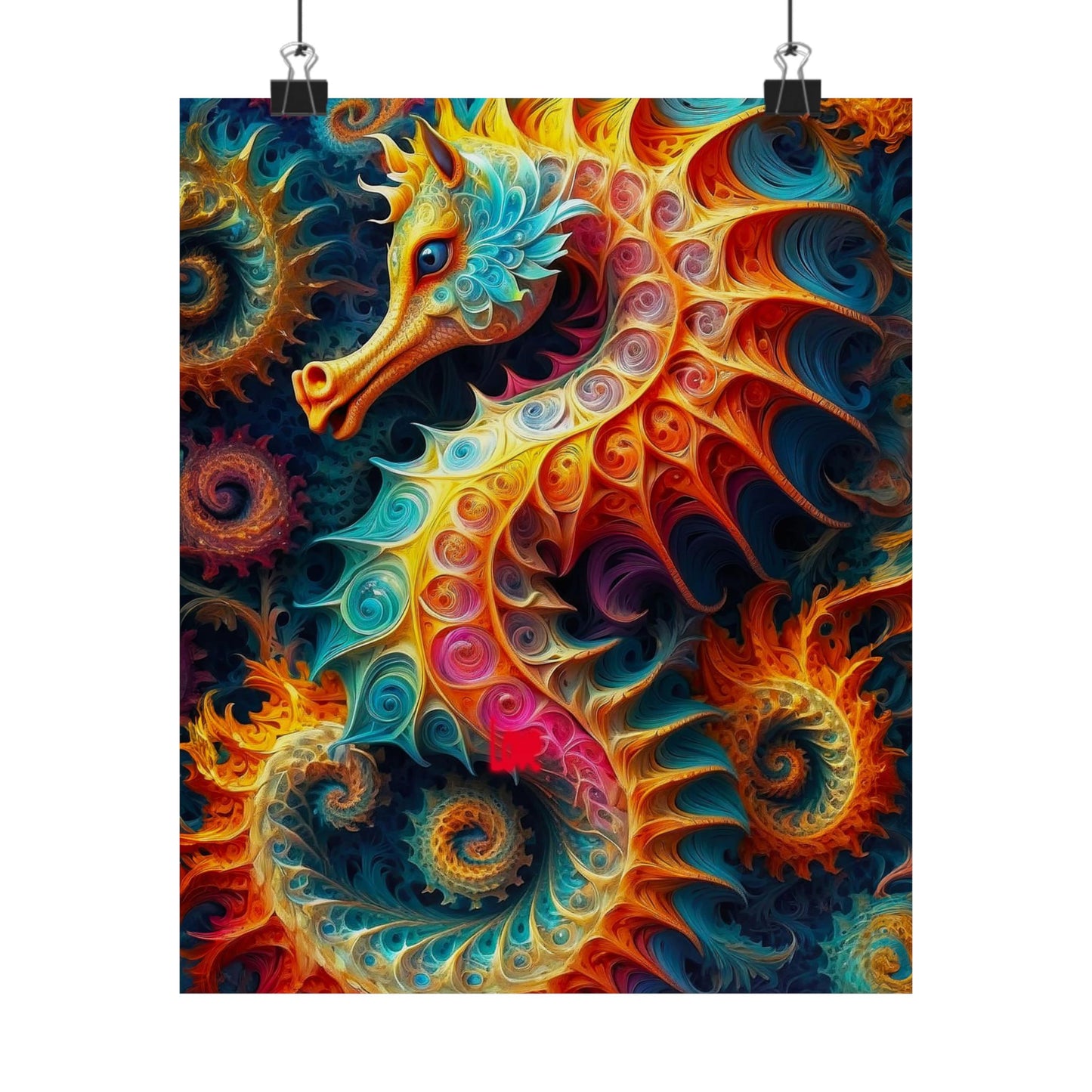 Ethereal Seahorse Reverie Matte Vertical Posters