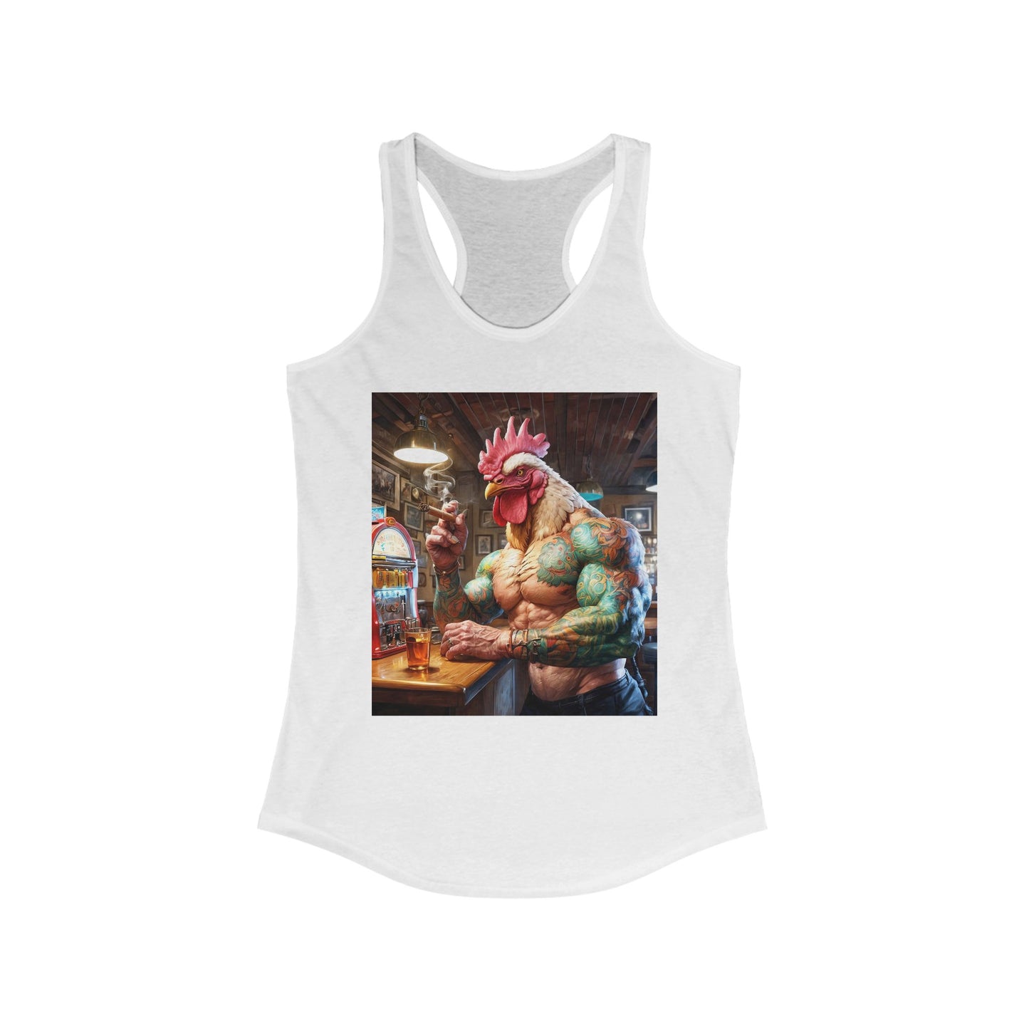 Ink & Feathers: The Ballad of Rocky Rooster Women's Ideal Racerback Tank