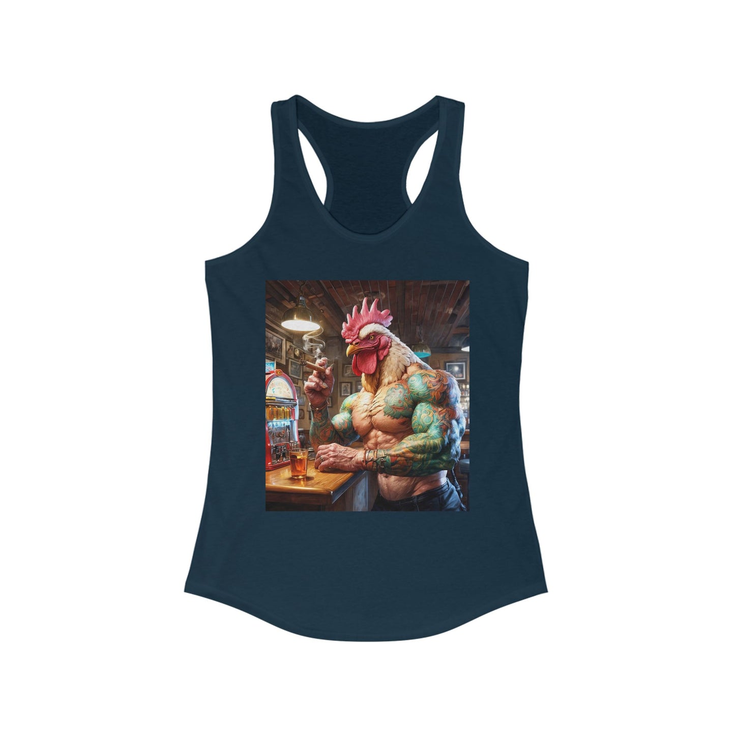 Ink & Feathers: The Ballad of Rocky Rooster Women's Ideal Racerback Tank