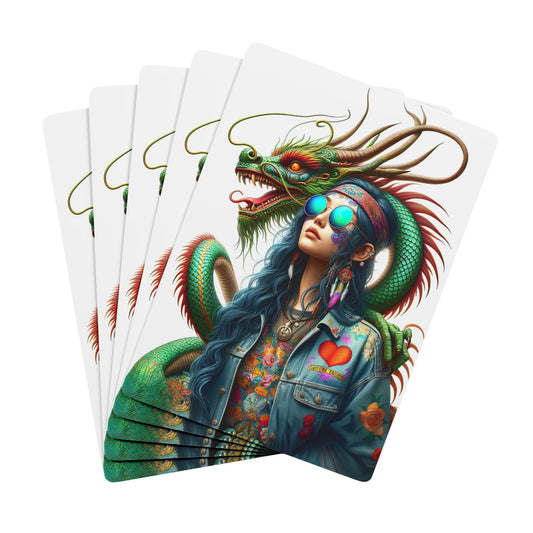 Dragon & Hippie Harmony Custom Poker Cards