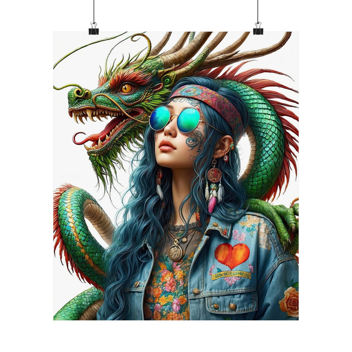 Dragon & Hippie Harmony Matte Vertical Posters