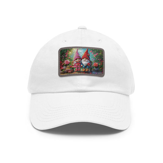 Garden Gnomes Dad Hat with Leather Patch (Rectangle)