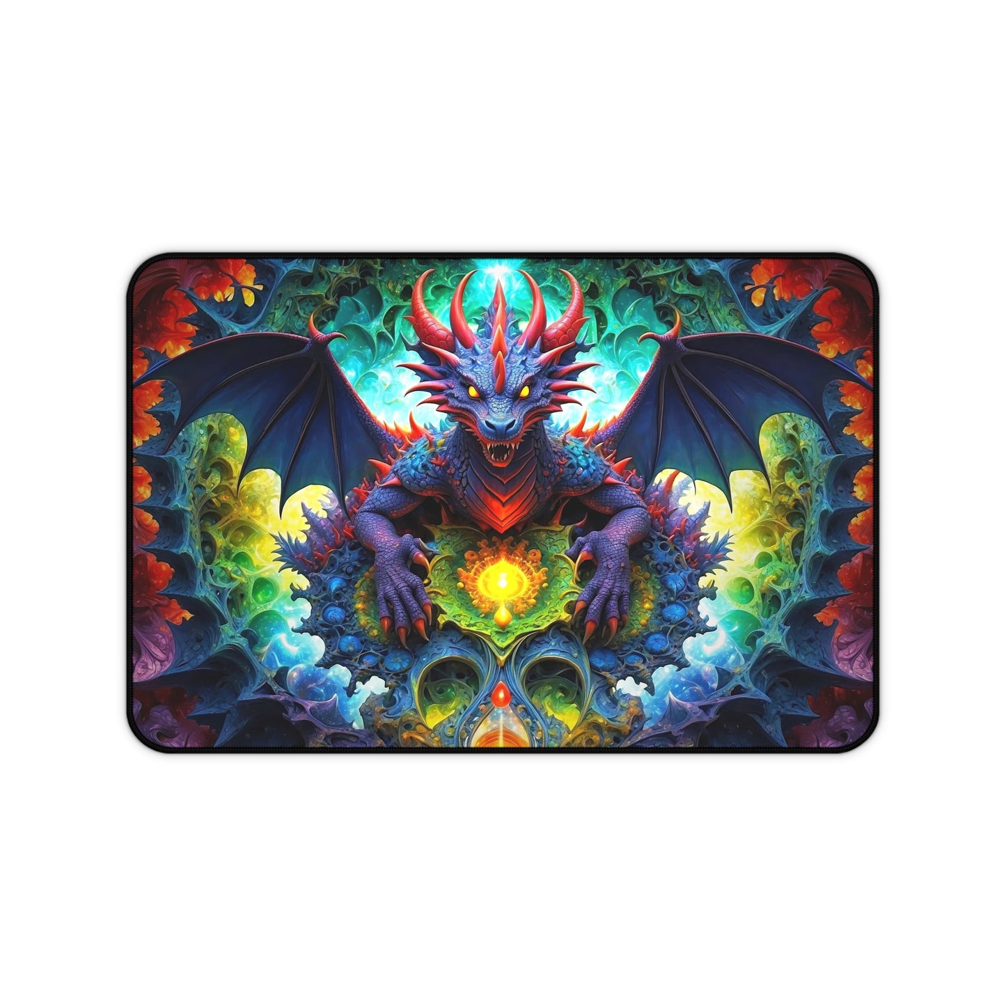 The Fractal Dragon Guardian Desk Mat