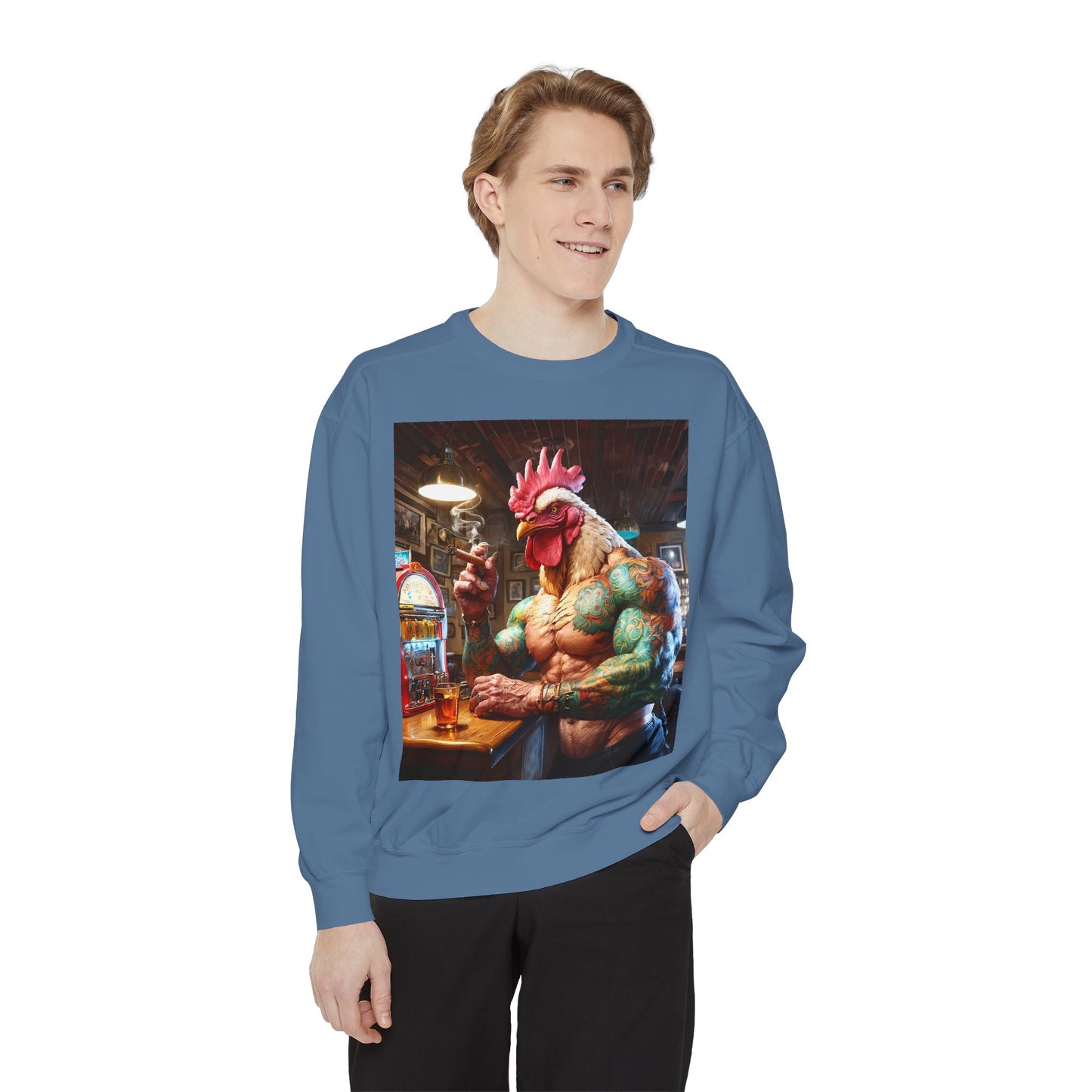 Ink & Feathers: The Ballad of Rocky Rooster Unisex Garment-Dyed Sweatshirt