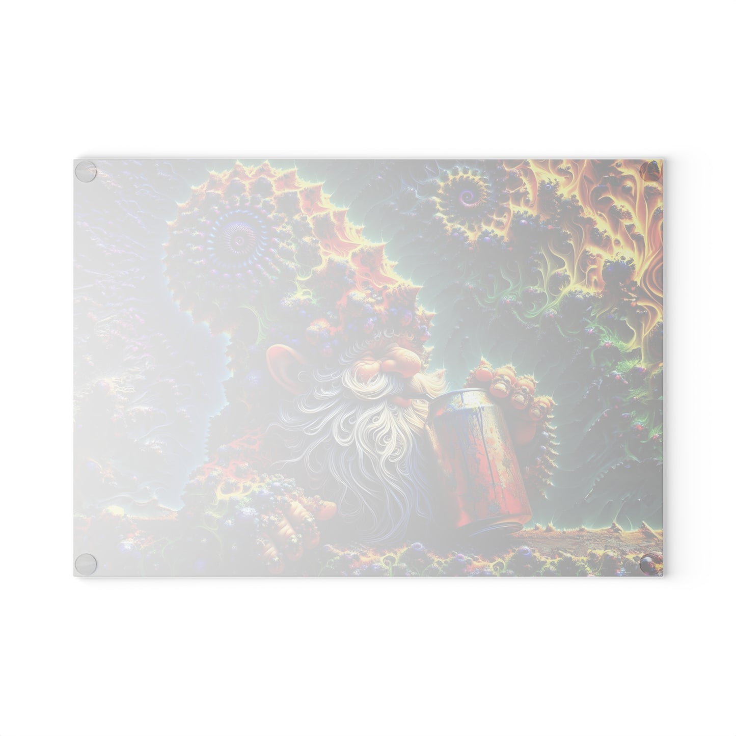 Enchanted Gnome Delight Desk Mat Glass Cutting Board