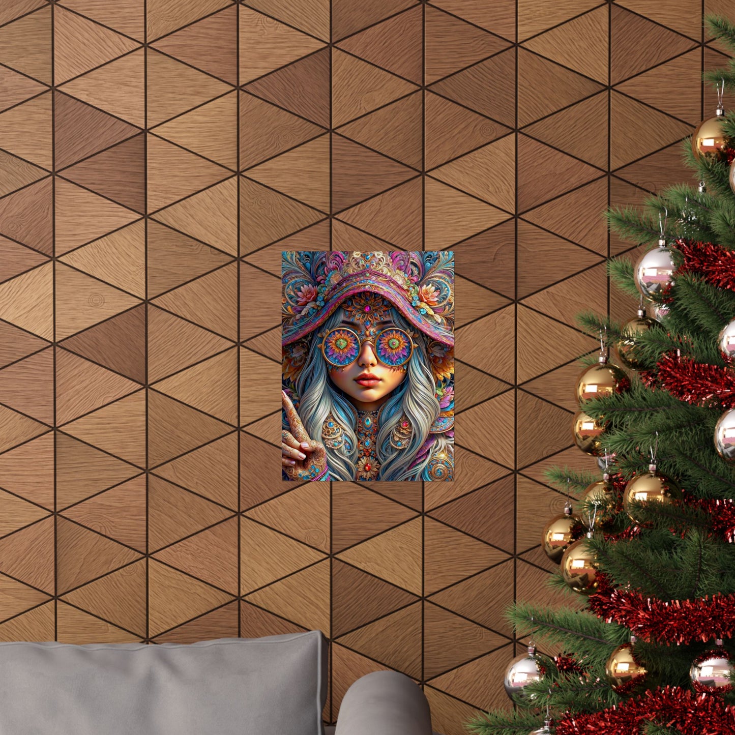 Enchanting Elegance: The Gnome Princess in Mandala Majesty Matte Vertical Posters