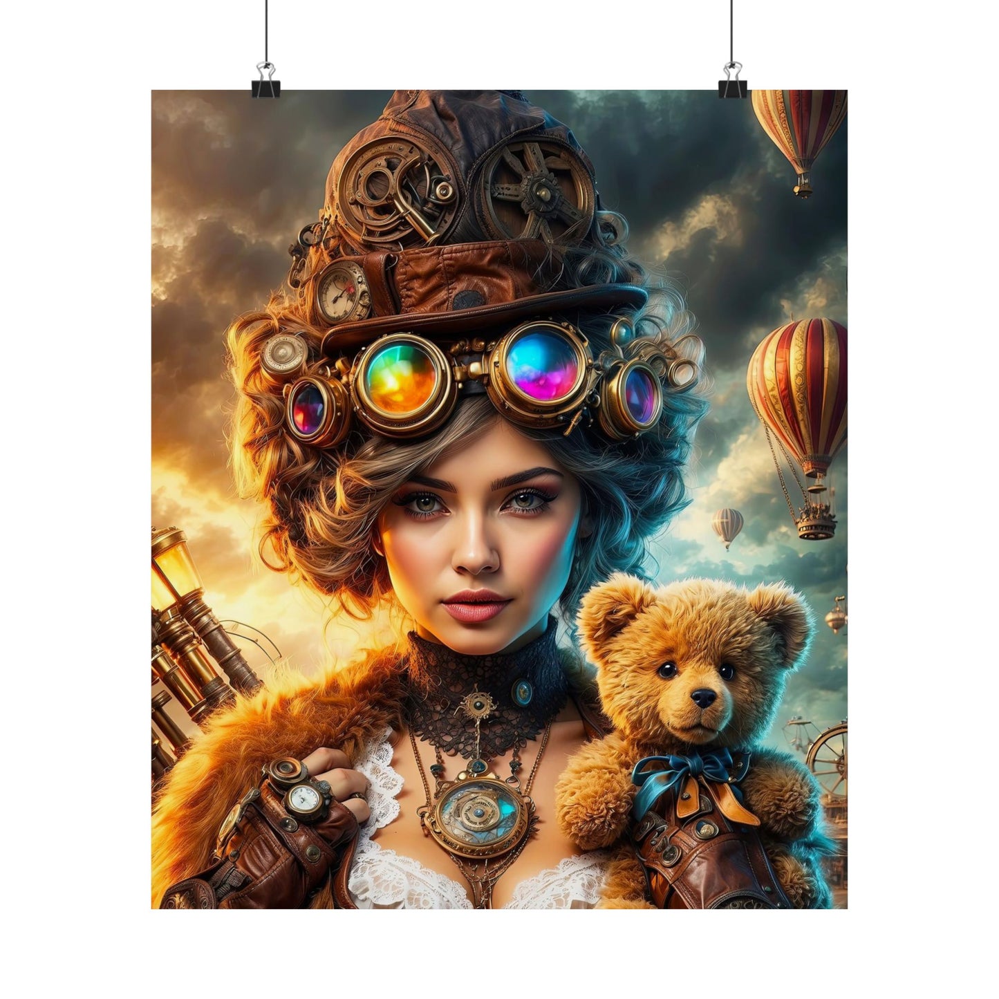 Steampunk Reverie: A Carnival of Dreams Matte Vertical Posters