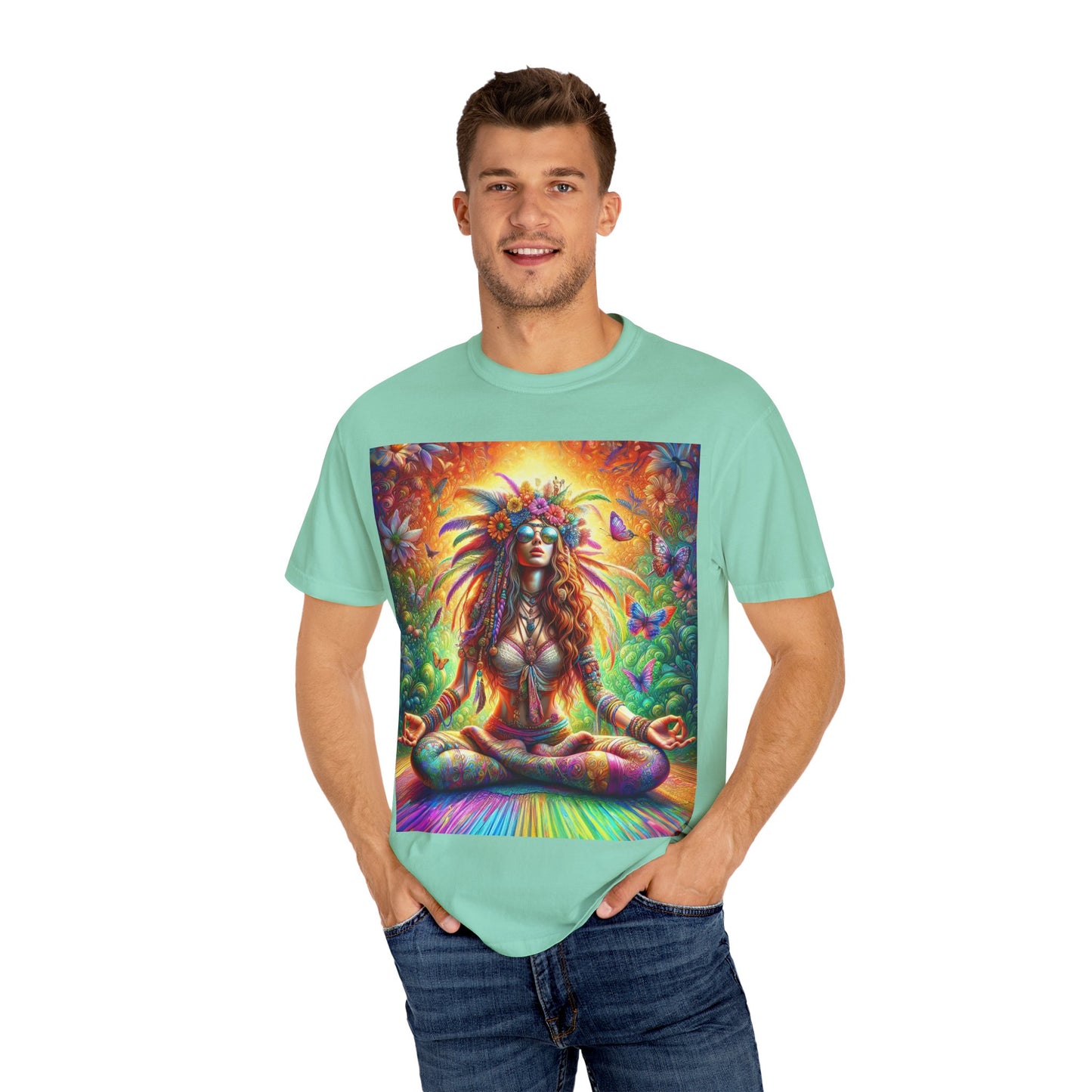 Mystical Meditation: A Journey Within Unisex Garment-Dyed T-shirt