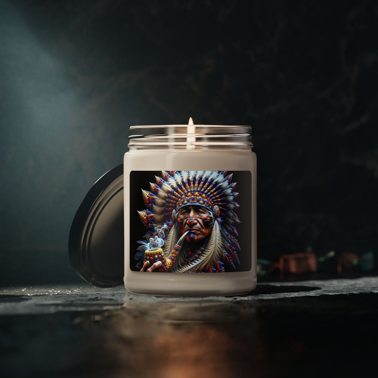 Spirit Weaver: A Fractal Tapestry of Native Wisdom Scented Soy Candle, 9oz