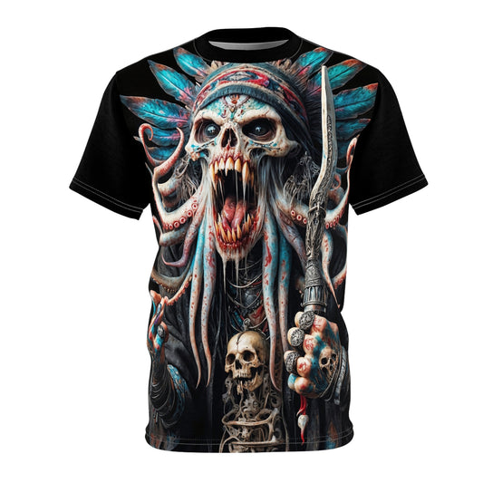 The Curse of the Abyssal Shaman Unisex Cut & Sew Tee (AOP)