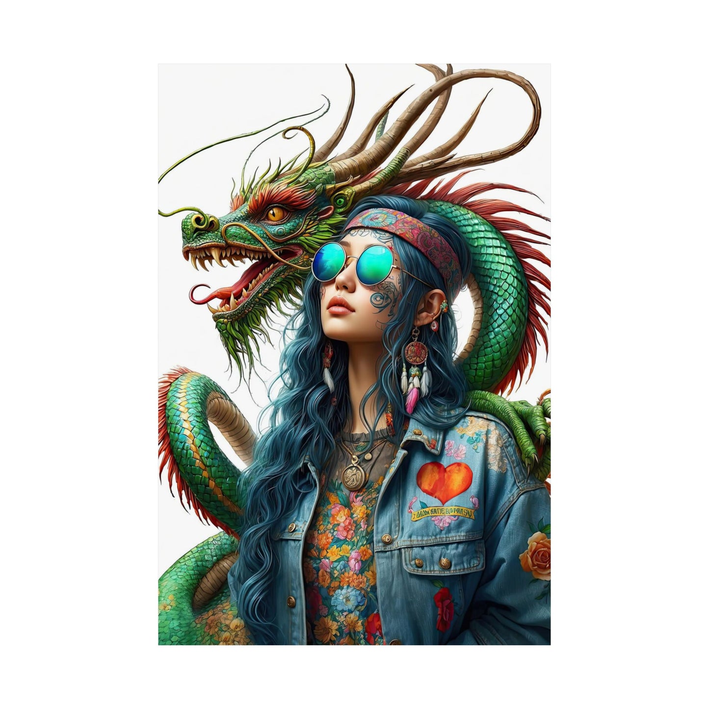 Dragon & Hippie Harmony Matte Vertical Posters