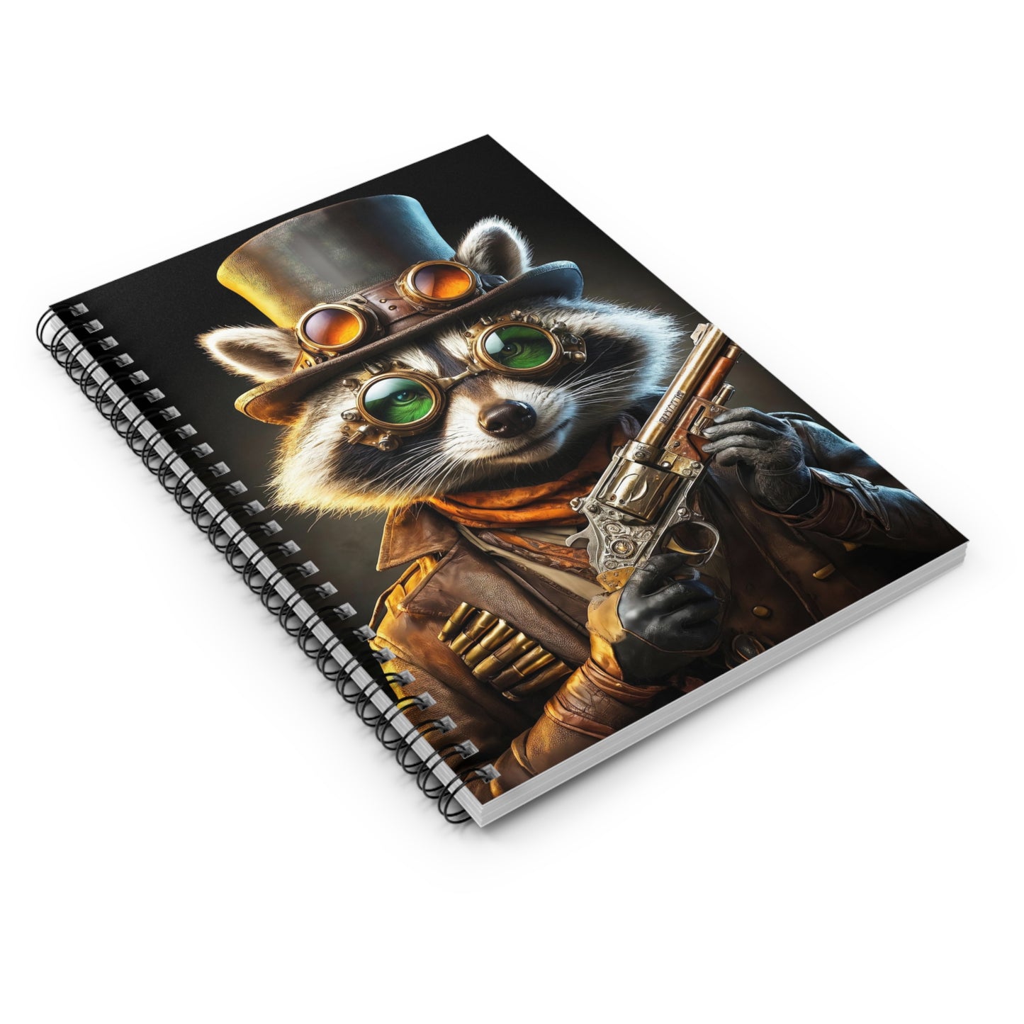 Steam Raccoon Spiral Notebook - Ruled Line