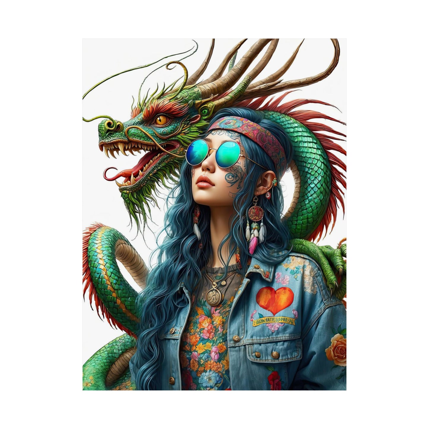 Dragon & Hippie Harmony Matte Vertical Posters