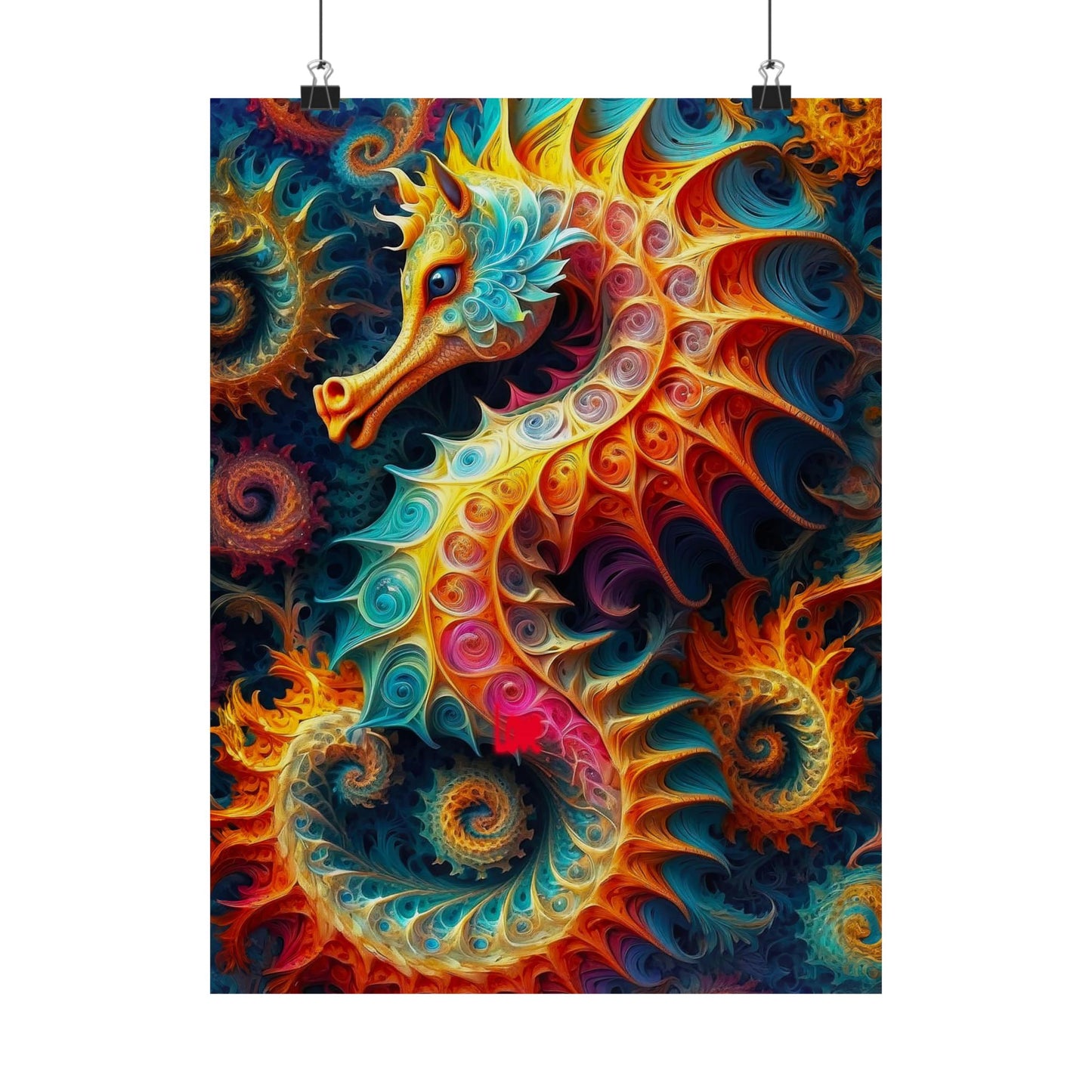 Ethereal Seahorse Reverie Matte Vertical Posters