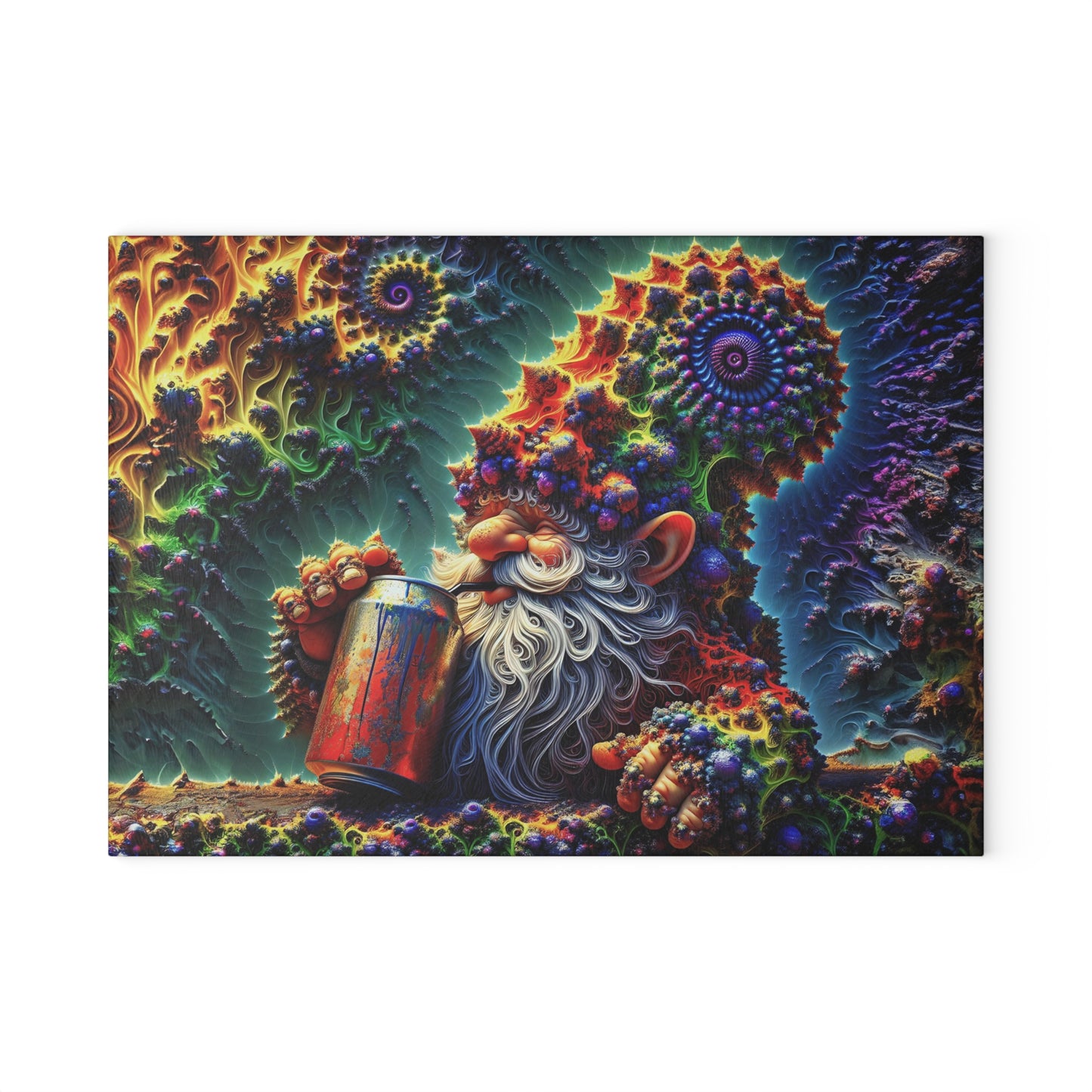 Enchanted Gnome Delight Desk Mat Glass Cutting Board